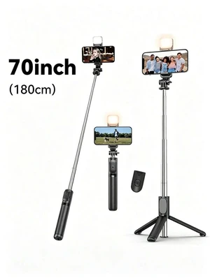 Bks 70 Inch Extendable Selfie Stick Tripod With Wireless Remote & LED Light Portable Phone Stand For Smartphones Bks 70 Inch Extendable Selfie Stick Tripod With Wireless Remote & LED Light Portable Phone Stand For Smartphones