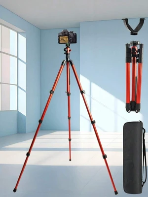 Bks Portable Foldable Camera Tripod, Max 154.5cm Height, With Bubble Level, V-Yoke And Storage Bag, For Photography, Hunting & Wildlife Shooting Bks Portable Foldable Camera Tripod, Max 154.5cm Height, With Bubble Level, V-Yoke And Storage Bag, For Photography, Hunting & Wildlife Shooting