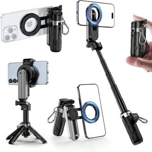 Bks 4-In-1 Magnetic Phone Tripod, Mini Selfie Stick With 360° Rotation, Bluetooth Remote Control, Portable Pocket Tripod For IPhone, Android, Vlog, Live Stream, Travel Bks 4-In-1 Magnetic Phone Tripod, Mini Selfie Stick With 360° Rotation, Bluetooth Remote Control, Portable Pocket Tripod For IPhone, Android, Vlog, Live Stream, Travel