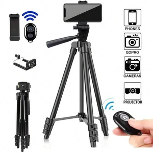 Bks Portable Camera Tripod With Wireless Remote Control Phone Holder Carrying Bag Bks Portable Camera Tripod With Wireless Remote Control Phone Holder Carrying Bag