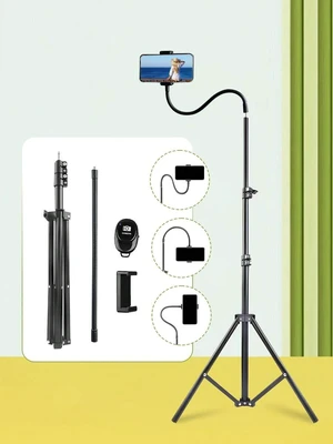 Bks 63 Inch Aluminum Alloy 360 Rotating Tripod with Retractable Bracket for Live Streaming Vlogging and Mobile Photography Bks 63 Inch Aluminum Alloy 360 Rotating Tripod with Retractable Bracket for Live Streaming Vlogging and Mobile Photography