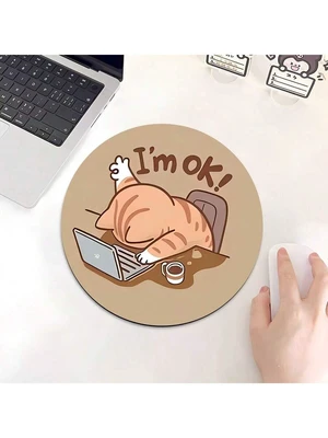 Bks Circular Mouse Pad 20x20cm Anti Slip Rubber Base Cute Design for Office Home Study and Gaming Bks Circular Mouse Pad 20x20cm Anti Slip Rubber Base Cute Design for Office Home Study and Gaming
