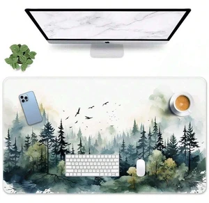 Bks Large Gaming Mouse Pad Green Mountain Forest Design Non-Slip Rubber Base Desk Mat for Office and Home Use Bks Large Gaming Mouse Pad Green Mountain Forest Design Non-Slip Rubber Base Desk Mat for Office and Home Use