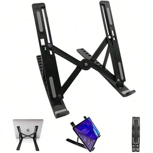Bks 10-Level Adjustable Laptop Stand Ergonomic Portable Computer Holder for Desk Foldable Height Riser with ABS Material Black Bks 10-Level Adjustable Laptop Stand Ergonomic Portable Computer Holder for Desk Foldable Height Riser with ABS Material Black