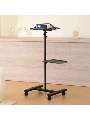 Bks Projector Stand With Wheels, Adjustable Height Tripod Mount, Laptop Tray Gooseneck Holder, 22.8 to 57.3 In, Black Bks Projector Stand With Wheels, Adjustable Height Tripod Mount, Laptop Tray Gooseneck Holder, 22.8 to 57.3 In, Black