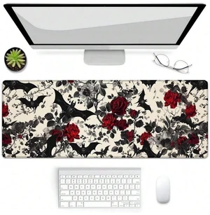 Bks Large Floral Bat Mouse Pad 80x30cm Non-Slip Rubber Base Gaming Desk Mat for Office Keyboard Home Decor Bks Large Floral Bat Mouse Pad 80x30cm Non-Slip Rubber Base Gaming Desk Mat for Office Keyboard Home Decor