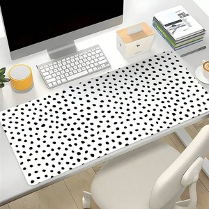Bks 80*30*0.2cm Extra Large Mouse Pad 35.4x15.7 Inch Black White Boho Dot Stitched Edge Non-Slip Rubber Base Gaming Desk Mat Bks 80*30*0.2cm Extra Large Mouse Pad 35.4x15.7 Inch Black White Boho Dot Stitched Edge Non-Slip Rubber Base Gaming Desk Mat