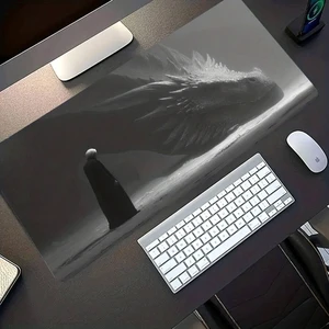 Bks Large E-Sports Gaming Mouse Pad Black White Dragon Art Non-Slip Rubber Back Washable Polyester Bks Large E-Sports Gaming Mouse Pad Black White Dragon Art Non-Slip Rubber Back Washable Polyester