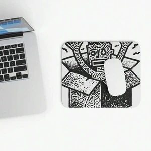 Bks Mouse Pad 9.84x11.81in Black White Line Art Pattern Polyester Fabric Non-Slip Rubber Base for Office Gaming Desk Accessories Bks Mouse Pad 9.84x11.81in Black White Line Art Pattern Polyester Fabric Non-Slip Rubber Base for Office Gaming Desk Accessories