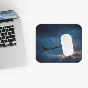Bks 9.84x11.81in Sleigh Moon Silhouette Mouse Pad Christmas Desk Mat Non-Slip Rubber Base for Office Gaming Bks 9.84x11.81in Sleigh Moon Silhouette Mouse Pad Christmas Desk Mat Non-Slip Rubber Base for Office Gaming