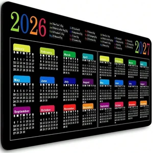 Bks Large Gaming Mouse Pad 2026-2027 Calendar With Holidays Modern Black Business Mousepad For Desktop Work Game Office Bks Large Gaming Mouse Pad 2026-2027 Calendar With Holidays Modern Black Business Mousepad For Desktop Work Game Office