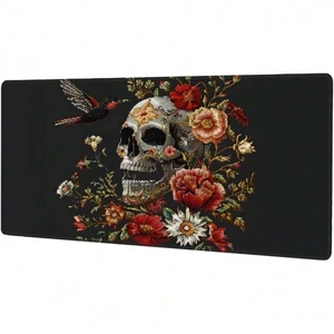 Bks Large Gaming Mouse Pad Abstract Skulls Roses Non-Slip Rubber Base Keyboard Mat With Stitched Edges For Office Home Desk Protector 31.5x11.8 Inch Bks Large Gaming Mouse Pad Abstract Skulls Roses Non-Slip Rubber Base Keyboard Mat With Stitched Edges For Office Home Desk Protector 31.5x11.8 Inch