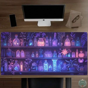 Bks Large Desk Mat Mouse Pad, Dark Academia Witchy Design, Potions Workspace Decor, Soft Fabric Surface with Rubber Base Bks Large Desk Mat Mouse Pad, Dark Academia Witchy Design, Potions Workspace Decor, Soft Fabric Surface with Rubber Base