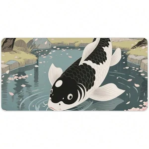 Bks 12x24 Inch Large Mouse Pad Japanese Yin Yang Koi Fish Design Non-Slip Rubber Base for Gaming and Office Desk Bks 12x24 Inch Large Mouse Pad Japanese Yin Yang Koi Fish Design Non-Slip Rubber Base for Gaming and Office Desk