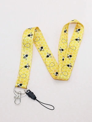 Bks Yellow Polyester Bee Lanyard ID Badge Holder with Metal Keyring for School Teachers Students Staff Bks Yellow Polyester Bee Lanyard ID Badge Holder with Metal Keyring for School Teachers Students Staff