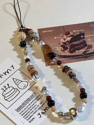 Bks Retro Brown Leopard Cat Beaded Phone Lanyard Short Wrist Strap Charm Camera Hanging Accessory For Women Bks Retro Brown Leopard Cat Beaded Phone Lanyard Short Wrist Strap Charm Camera Hanging Accessory For Women