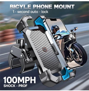 Bks Motorcycle Phone Mount 1s Auto Lock Anti-Shake 360° Rotation Quick Install Handlebar Holder for iPhone Android Bks Motorcycle Phone Mount 1s Auto Lock Anti-Shake 360° Rotation Quick Install Handlebar Holder for iPhone Android