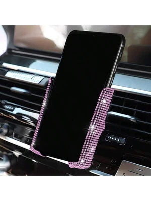 Bks Pink Crystal Rhinestone Car Phone Holder 360 Adjustable Dash Vent Windshield Mount Universal Smartphone Stand For Driving Navigation Bks Pink Crystal Rhinestone Car Phone Holder 360 Adjustable Dash Vent Windshield Mount Universal Smartphone Stand For Driving Navigation