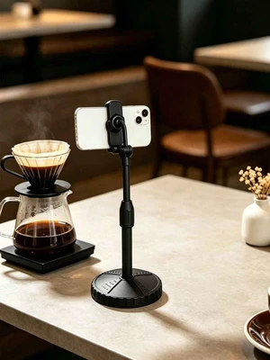 Bks Round Disc Floor-Standing Adjustable Phone Holder, Multifunctional Rotating Desktop Stand, Height Adjustment for TV Viewing Bks Round Disc Floor-Standing Adjustable Phone Holder, Multifunctional Rotating Desktop Stand, Height Adjustment for TV Viewing