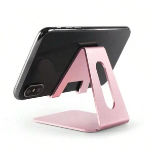 Bks Pink Aluminum Alloy Slouchy Desktop Phone Stand Holder Compatible with iPhone Android Tablet Gift Bks Pink Aluminum Alloy Slouchy Desktop Phone Stand Holder Compatible with iPhone Android Tablet Gift