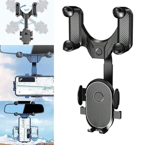 Bks Rear View Mirror Car Phone Holder Mount 360 Rotatable Retractable Adjustable Cell Phone Stand for Vehicle Bks Rear View Mirror Car Phone Holder Mount 360 Rotatable Retractable Adjustable Cell Phone Stand for Vehicle