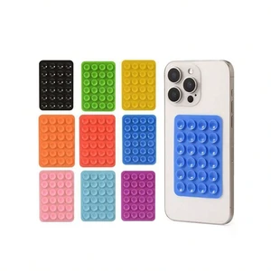 Bks 2pcs Silicone Suction Cup Phone Stand Anti-Slip Holder Square Minimalist Design for iPhone Android Desktop Bathroom Bks 2pcs Silicone Suction Cup Phone Stand Anti-Slip Holder Square Minimalist Design for iPhone Android Desktop Bathroom