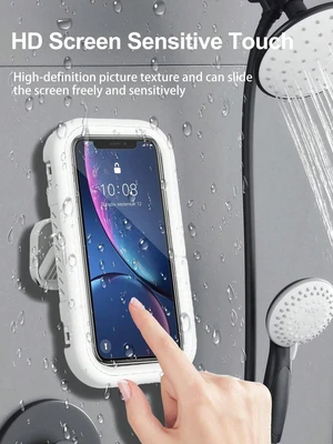 Bks 360° Rotating Waterproof Shower Phone Holder Retractable Anti-Fog Touch-Screen Cover No-Drill Wall Mount For Bathroom Kitchen Fits 4-7 Inch Smartphones Bks 360° Rotating Waterproof Shower Phone Holder Retractable Anti-Fog Touch-Screen Cover No-Drill Wall Mount For Bathroom Kitchen Fits 4-7 Inch Smartphones