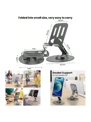 Bks Universal Metal Cell Phone Stand, Adjustable 360 Rotation Non-Slip Desktop Holder Compatible With iPhone 17 16 15 Pro Max Android Smartphones Bks Universal Metal Cell Phone Stand, Adjustable 360 Rotation Non-Slip Desktop Holder Compatible With iPhone 17 16 15 Pro Max Android Smartphones