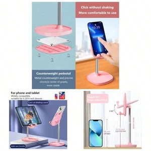 Bks Cute Cat Phone Stand Adjustable Height Desktop Holder for iPhone Android Tablet Strong Load-Bearing Pink Bks Cute Cat Phone Stand Adjustable Height Desktop Holder for iPhone Android Tablet Strong Load-Bearing Pink