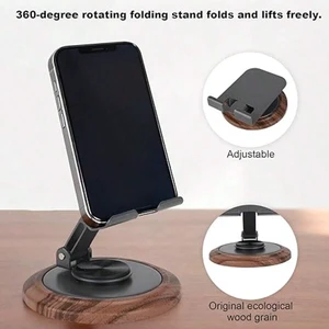 Bks Wood Phone Holder, 360-Degree Rotating Adjustable Desktop Stand Bracket For Office Kitchen Bathroom Accessories Bks Wood Phone Holder, 360-Degree Rotating Adjustable Desktop Stand Bracket For Office Kitchen Bathroom Accessories