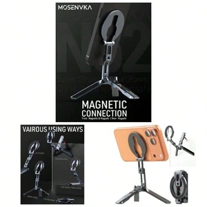 Bks Magnetic Phone Stand Ultra Portable Aluminum 3-Leg Holder with Strong Magnets Arca-1/4 Inch Screw Hole Foldable Hook Compatible With iPhone Android Bks Magnetic Phone Stand Ultra Portable Aluminum 3-Leg Holder with Strong Magnets Arca-1/4 Inch Screw Hole Foldable Hook Compatible With iPhone Android
