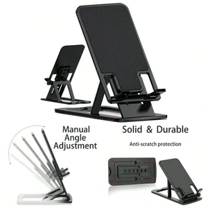 Bks Foldable Desktop Phone Stand Adjustable Angle Non-Slip Base Compatible With All Mobile Phones Tablets Up to 10 Inch Black Bks Foldable Desktop Phone Stand Adjustable Angle Non-Slip Base Compatible With All Mobile Phones Tablets Up to 10 Inch Black