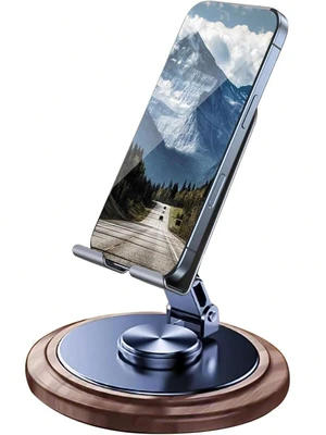 Bks Adjustable Cell Phone Stand, 360 Rotating Foldable Desktop Holder With Anti-Slip Base For iPhone 16 15 14 13 Pro Max All Smartphones Wood Bks Adjustable Cell Phone Stand, 360 Rotating Foldable Desktop Holder With Anti-Slip Base For iPhone 16 15 14 13 Pro Max All Smartphones Wood