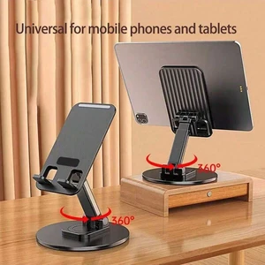 Bks Rotating Alloy Phone Stand Desktop Holder for iPhone Samsung Tablet Adjustable Aluminum Mount Bks Rotating Alloy Phone Stand Desktop Holder for iPhone Samsung Tablet Adjustable Aluminum Mount