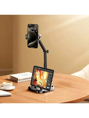 Bks Adjustable Metal Phone Tablet Holder Desktop Stand Multi-Angle Vertical Horizontal Live Streaming Vlogging Compatible iPhone Android Bks Adjustable Metal Phone Tablet Holder Desktop Stand Multi-Angle Vertical Horizontal Live Streaming Vlogging Compatible iPhone Android