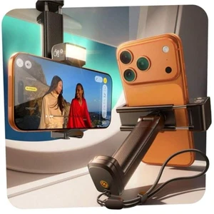 Bks Phone Stand Holder with Adjustable Light for Desk Mount Airplane Travel Accessories Long Flight Viewing Bks Phone Stand Holder with Adjustable Light for Desk Mount Airplane Travel Accessories Long Flight Viewing