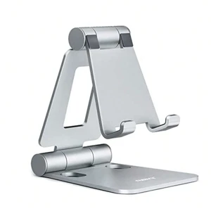 Bks Dual Folding Cell Phone Stand, Fully Adjustable Foldable Desktop Phone Holder Cradle Dock Compatible With IPhone 17 16 15 14 13 12 11 Pro Max Xs Xr X 8 All Phones Silver Bks Dual Folding Cell Phone Stand, Fully Adjustable Foldable Desktop Phone Holder Cradle Dock Compatible With IPhone 17 16 15 14 13 12 11 Pro Max Xs Xr X 8 All Phones Silver