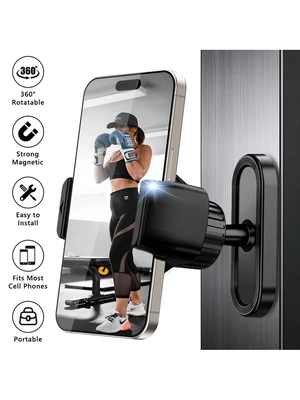 Bks 360° Magnetic Phone Holder for Gym, Portable Mount with Strong Magnets, Fits 4.7-7 Inch Smartphones, Universal iPhone Android Compatible Bks 360° Magnetic Phone Holder for Gym, Portable Mount with Strong Magnets, Fits 4.7-7 Inch Smartphones, Universal iPhone Android Compatible
