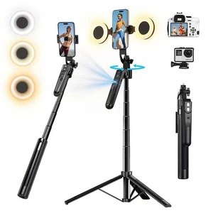 Bks AI Face Tracking Tripod 360 Rotation With LED Light, 70.9 Inch Motion Sensor Stand, Gesture Control Phone Mount For Vlog Live Stream Video Recording Zoom Meeting Bks AI Face Tracking Tripod 360 Rotation With LED Light, 70.9 Inch Motion Sensor Stand, Gesture Control Phone Mount For Vlog Live Stream Video Recording Zoom Meeting
