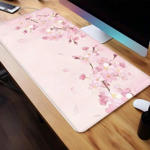 Bks Cherry Blossom Pattern Mouse Pad, Rectangle Gaming Mouse Pad, Non-Slip Rubber Base Stitched Edge Desk Pad For Home Office Game Room Bks Cherry Blossom Pattern Mouse Pad, Rectangle Gaming Mouse Pad, Non-Slip Rubber Base Stitched Edge Desk Pad For Home Office Game Room