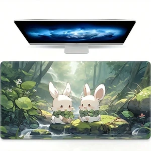 Bks Extra Large Gaming Desk Mat With Cute Anime Rabbit & Forest Night Scene - Non-Slip Rubber Base, Surface, Sewn Edges - Green Landscape Computer Keyboard & Mouse Pad For PC, Office, Home, Teens, Ani Bks Extra Large Gaming Desk Mat With Cute Anime Rabbit & Forest Night Scene - Non-Slip Rubber Base, Surface, Sewn Edges - Green Landscape Computer Keyboard & Mouse Pad For PC, Office, Home, Teens, Ani