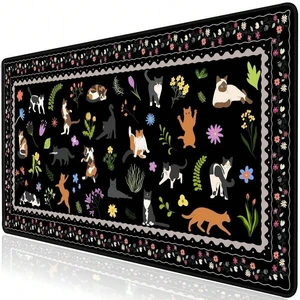 Bks XXL Large Cat Desk Mat Non-Slip Waterproof Keyboard Mouse Pad for Laptop Computer Gaming Home Office Black Bks XXL Large Cat Desk Mat Non-Slip Waterproof Keyboard Mouse Pad for Laptop Computer Gaming Home Office Black