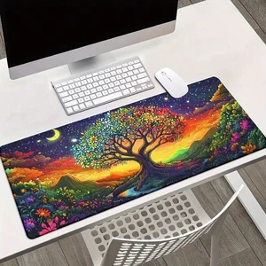 Bks Large Mouse Pad with Colorful Tree Pattern, High-Definition Printed Surface, Rubber Base for Gaming and Office Use Bks Large Mouse Pad with Colorful Tree Pattern, High-Definition Printed Surface, Rubber Base for Gaming and Office Use