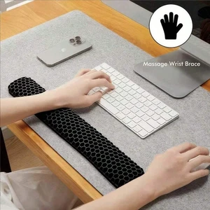 Bks Mouse Pad And Keyboard Wrist Rest With Honeycomb Design Gel Cushion Pain Relief Carpal Tunnel Home Office Laptop PC Bks Mouse Pad And Keyboard Wrist Rest With Honeycomb Design Gel Cushion Pain Relief Carpal Tunnel Home Office Laptop PC