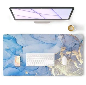 Bks Large Blue Marble Waterproof Desk Pad, Leather Keyboard Mat Non-Slip Gaming Mouse Pad For Office Writing Blotter Bks Large Blue Marble Waterproof Desk Pad, Leather Keyboard Mat Non-Slip Gaming Mouse Pad For Office Writing Blotter