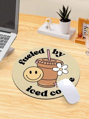 Bks Yellow Coffee Cup Shaped Mouse Pad, Round Anti-Slip Rubber Base, Small Travel Mat for Wireless Laptop and Work Desk Bks Yellow Coffee Cup Shaped Mouse Pad, Round Anti-Slip Rubber Base, Small Travel Mat for Wireless Laptop and Work Desk