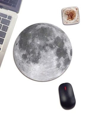 Bks Round Rubber Mouse Pad Moon Pattern Non-Slip Base for Laptop and PC Bks Round Rubber Mouse Pad Moon Pattern Non-Slip Base for Laptop and PC