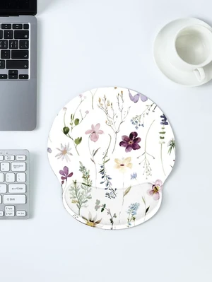 Bks Floral Print Mouse Pad, Desk Mouse Pad, Non-Slip Rubber Base Bks Floral Print Mouse Pad, Desk Mouse Pad, Non-Slip Rubber Base