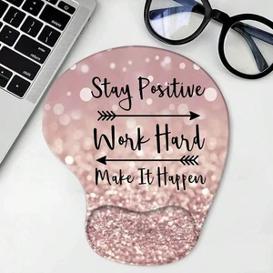 Bks Pink Sand Glitter Mouse Pad With Wrist Rest, Ergonomic Support For Computer Laptop Office Home Bks Pink Sand Glitter Mouse Pad With Wrist Rest, Ergonomic Support For Computer Laptop Office Home