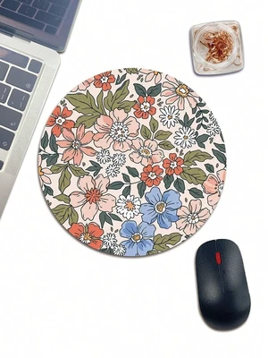 Bks Round Red Floral Mouse Pad With Anti-Slip Rubber Base, Mini Size Compatible With Wired Wireless Mouse, Washable Gaming Desk Mat Bks Round Red Floral Mouse Pad With Anti-Slip Rubber Base, Mini Size Compatible With Wired Wireless Mouse, Washable Gaming Desk Mat